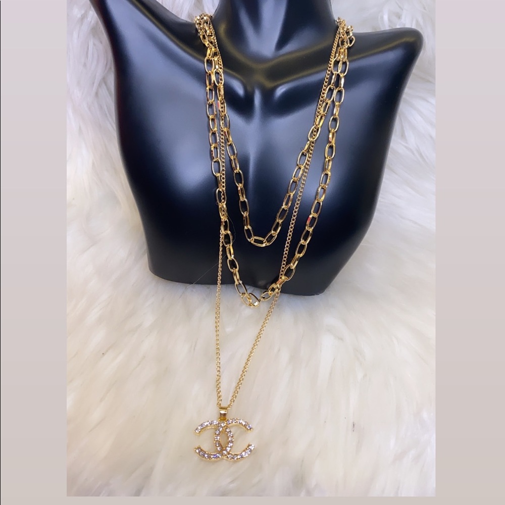 Gold 3 in 1 chain necklace